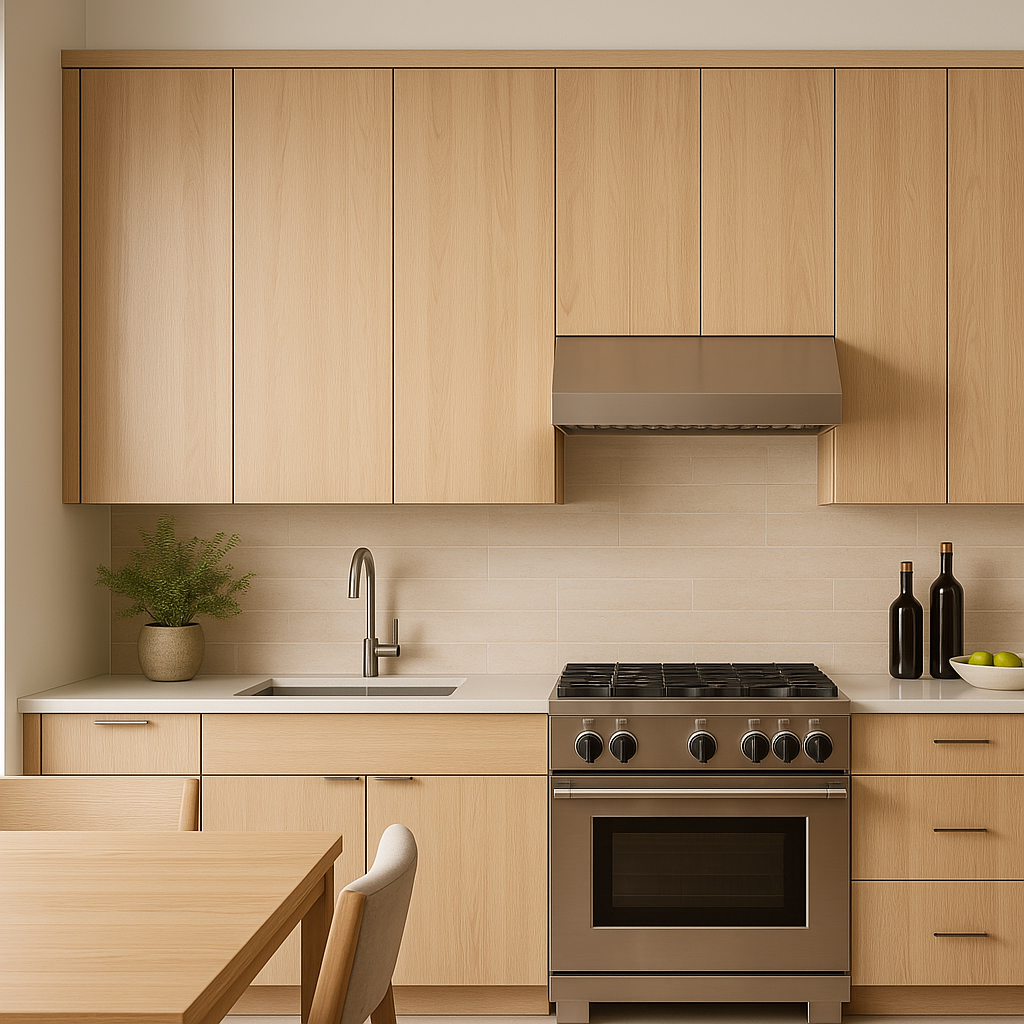 Cambridge Radiance Ready-to-Assemble Slab Wall Kitchen Cabinet, Light Oak, 18x12x30 in.
