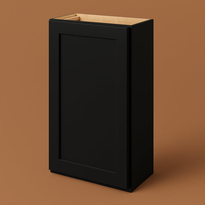 Hampton Bay Avondale Shaker Wall Kitchen Cabinet, Raven Black, 21x12x36 inches