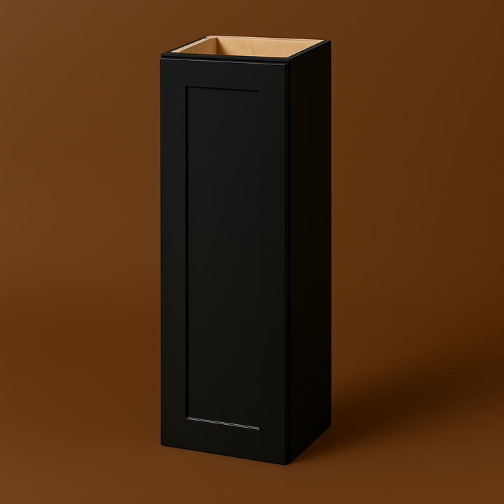 Hampton Bay Avondale Raven Black Shaker Wall Kitchen Cabinet - 15 in. W x 12 in. D x 42 in. H
