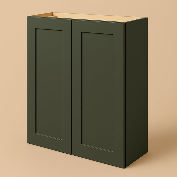 Hampton Bay Avondale 27 in. W x 12 in. D x 30 in. H Ready to Assemble Plywood Shaker Wall Kitchen Cabinet in Fern Green