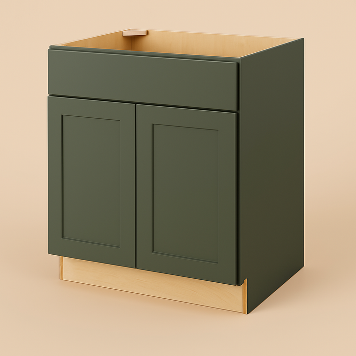 Hampton Bay Avondale Shaker Sink Base Kitchen Cabinet, Fern Green, 33x24x34.5 in.