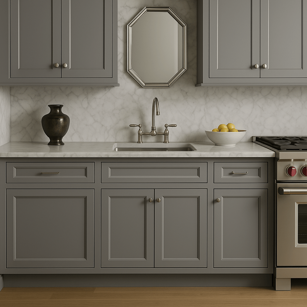 PELHAM & WHITE Keyport Shaker Charcoal Sink Base Cabinet - 30 in. W x 24 in. D x 34.5 in. H