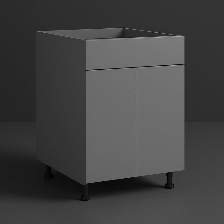 Cambridge Radiance Matte Grey Slab Sink Base Cabinet - 36 in. W x 24 in. D x 34.5 in. H