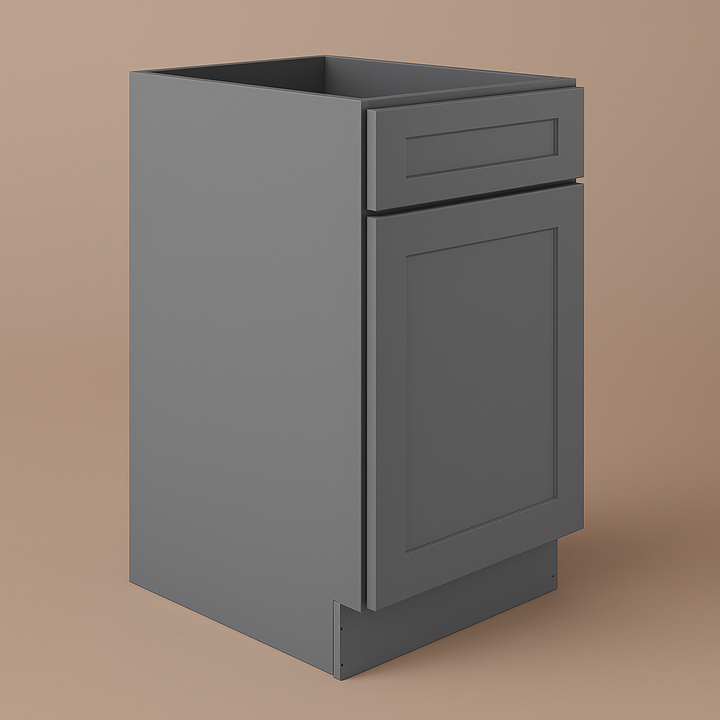 HOMEIBRO Shaker Gray Plywood Base Kitchen Cabinet with Drawer and Door