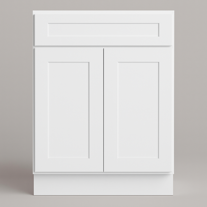 HOMEIBRO Shaker White Plywood Base Kitchen Cabinet with Drawer and Doors