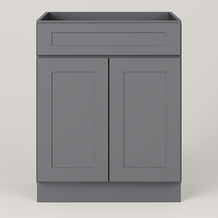 HOMEIBRO Shaker Grey Plywood Kitchen Cabinet with Drawer