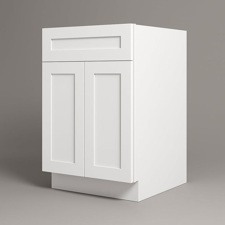 Plywell Shaker Sink Base Cabinet, Ready to Assemble, White, 27x34.5x24 in.