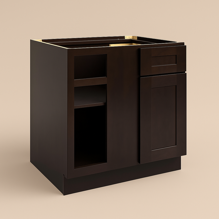 Design House Brookings Solid Wood Shaker Blind Base Kitchen Cabinet in Espresso