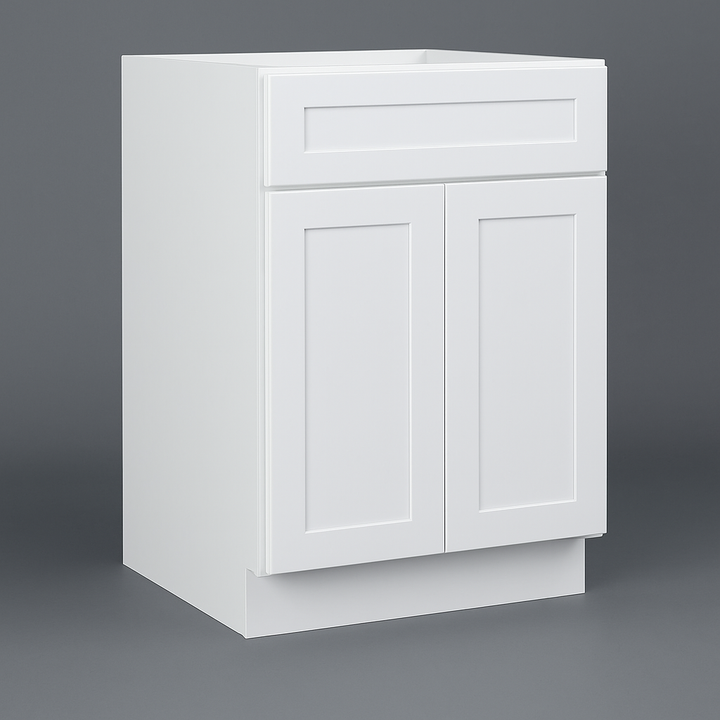 HOMEIBRO Newport Ready to Assemble White Plywood Shaker Base Kitchen Cabinet 24 in. W x 24 in. D x 34.5 in. H