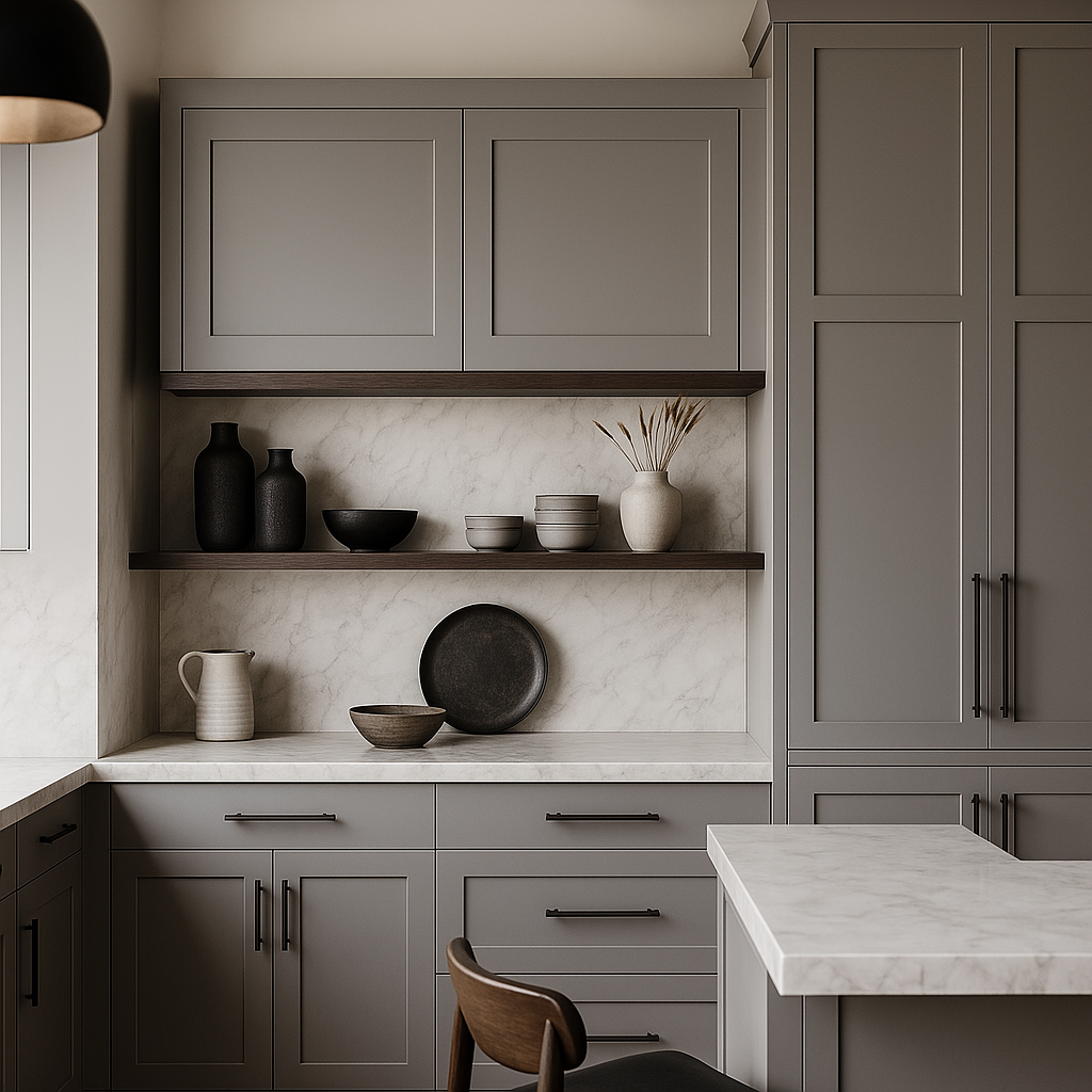 MILL'S PRIDE Richmond Vesuvius Gray Plywood Shaker Wall Kitchen Cabinet - Ready to Assemble