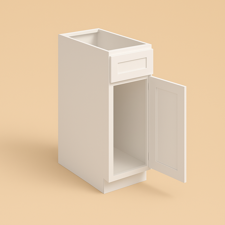 CASAINC White Shaker Floor Base Kitchen Cabinet with Drawer
