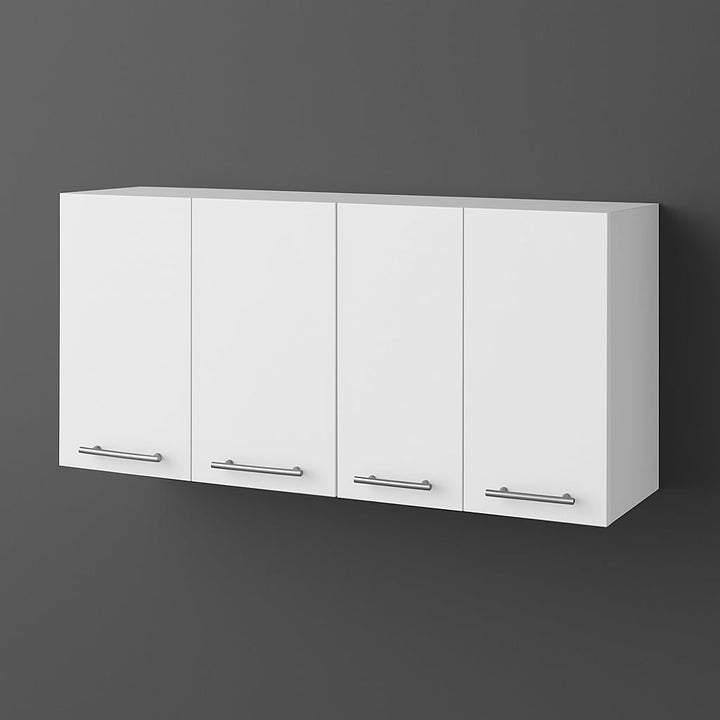 Aoibox White Wall-Mounted Kitchen Cabinet with 4 Doors and Shelves
