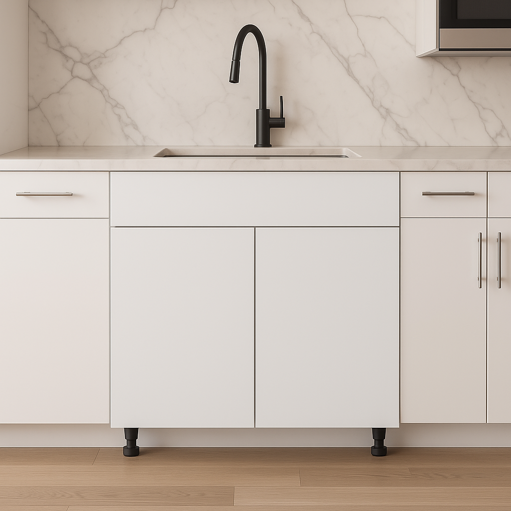 Cambridge Radiance 30 in. Ready-to-Assemble Slab Sink Base Kitchen Cabinet in White Gloss