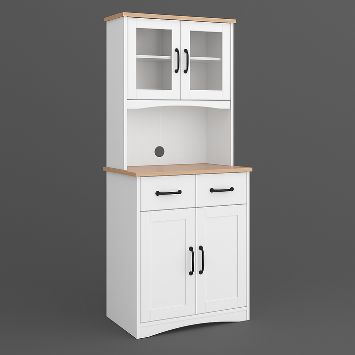 Aoibox Wood Kitchen Pantry Storage Cabinet with Doors and Drawer, White