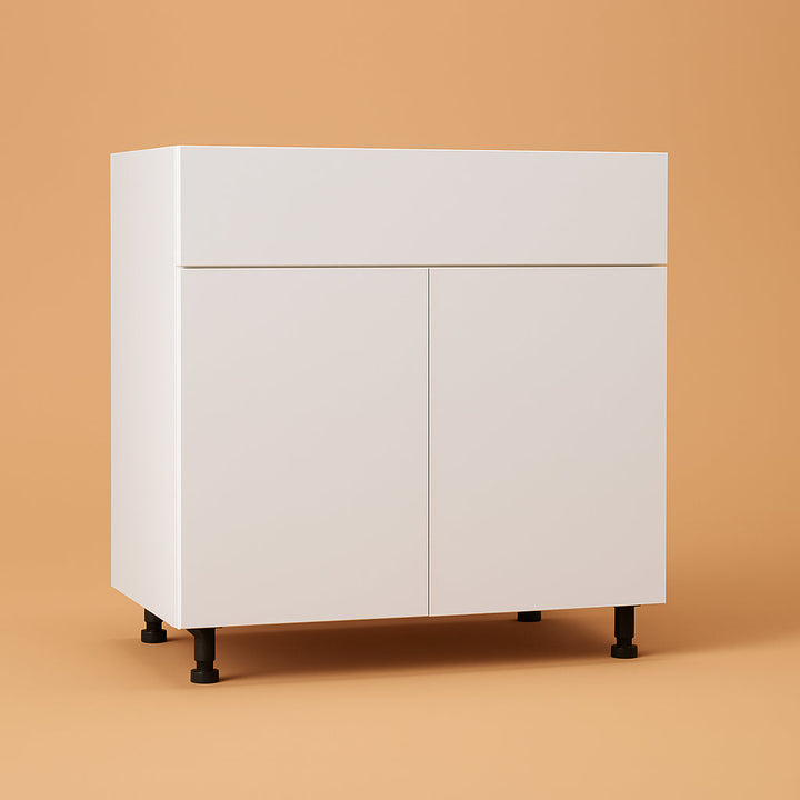 Cambridge Radiance 36 in. Ready to Assemble Slab Sink Base Kitchen Cabinet in White Gloss