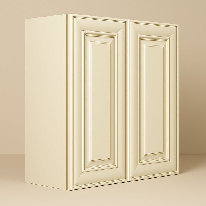 Plywell Antique White Double Door Wall Cabinet - Ready to Assemble