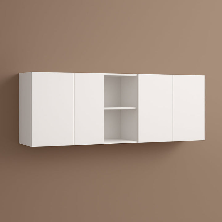 Adrinfly White Particle Board Kitchen Cabinet - Ready to Assemble