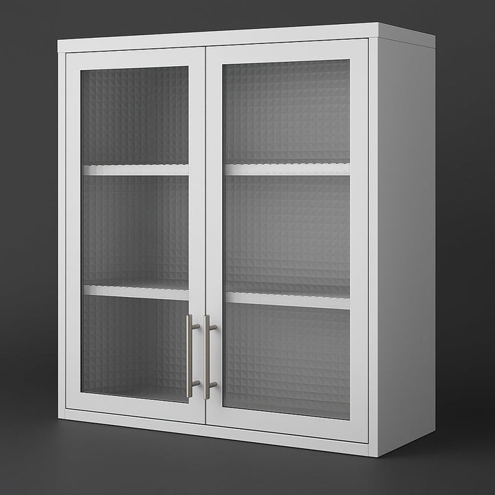 Aoibox Steel Wall Mounted Cabinet with Glass Door, 31.50 in. W x 11.80 in. D x 30 in. H