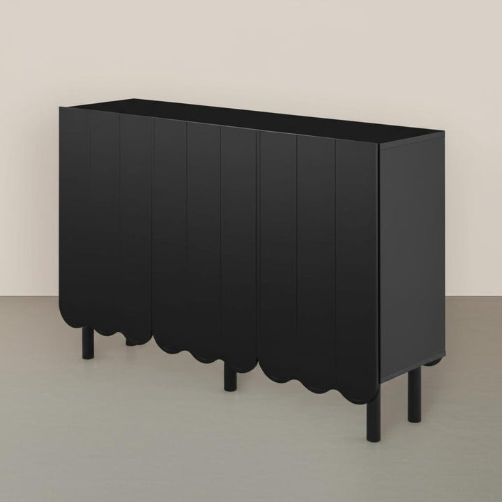 Aoibox Black Minimalist Shoe Cabinet with Solid Wood Legs