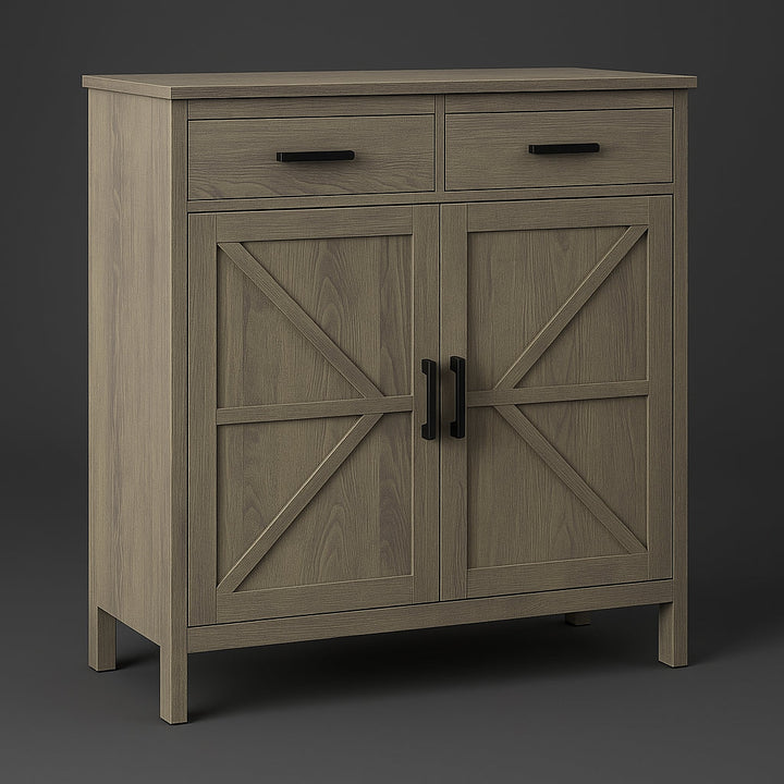 LORDEAR Gray Particle Board Kitchen Cabinet with Adjustable Shelves