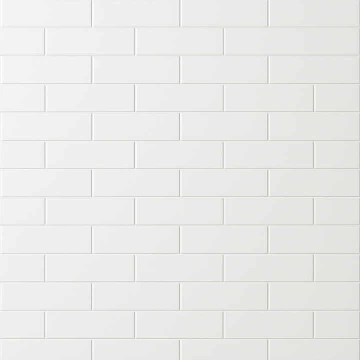 Canvas Glossy White Porcelain Tile - 2 x 6