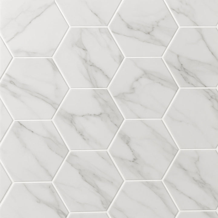 Adessi Arina Bianco Porcelain Tile - 11 x 13 Marble Look