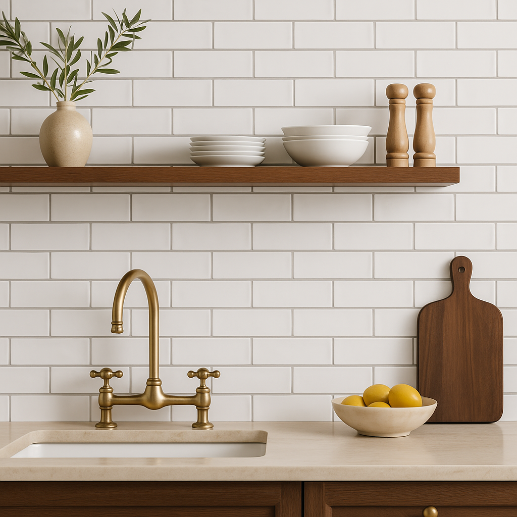 Villa Artisan Frost Ceramic Tile - 3 x 12 High Gloss Handmade Look