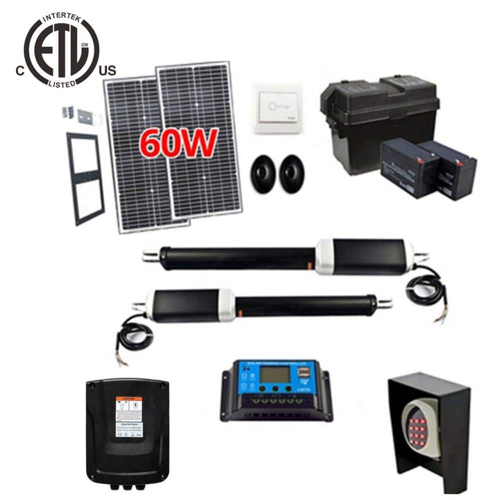 ALEKO Dual Swing Gate Operator - GG1300/AS1300 AC/DC - Solar Kit 60W