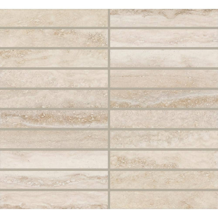 Daltile Calligo Almond 12 in. x 10 in. Glazed Ceramic Stacked Mosaic Tile (8.3 sq. ft./case)