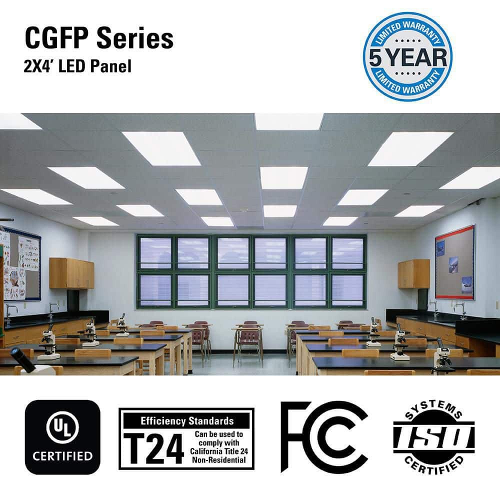 Metalux 2 ft. x 4 ft. 4500 Lumens Integrated LED Flat Panel Light 4000K