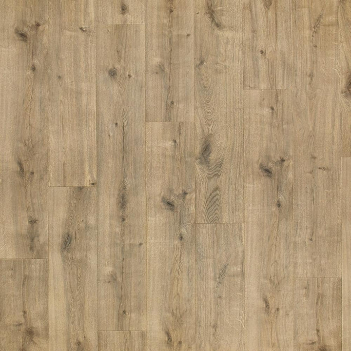 Pergo Defense+ Anderson Oak 14 mm T x 7.4 in. W Waterproof Laminate Wood Flooring (17.18 sqft/case)