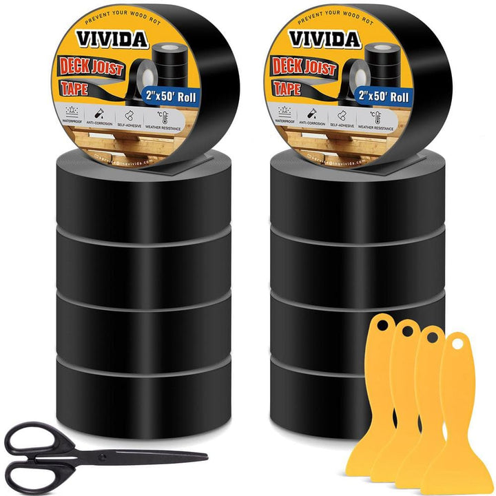 Angel Sar 2 in. x 50 ft. Deck Joist Butyl Tape, Weather-Resistant Deck Flashing for Wood Decks Beams Roof (10-Pack)