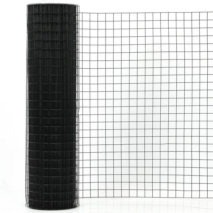 ANGELES HOME 3 ft. x 50 ft. 16-Gauge Black Vinyl Coated Welded Wire Mesh 1.5 in.