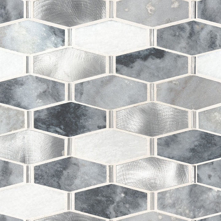 MSI Ankara 13 in. x 11.61 in. x 6mm Textured Stone Metal Mesh-Mounted Mosaic Tile (15.75 sq. ft. / case)