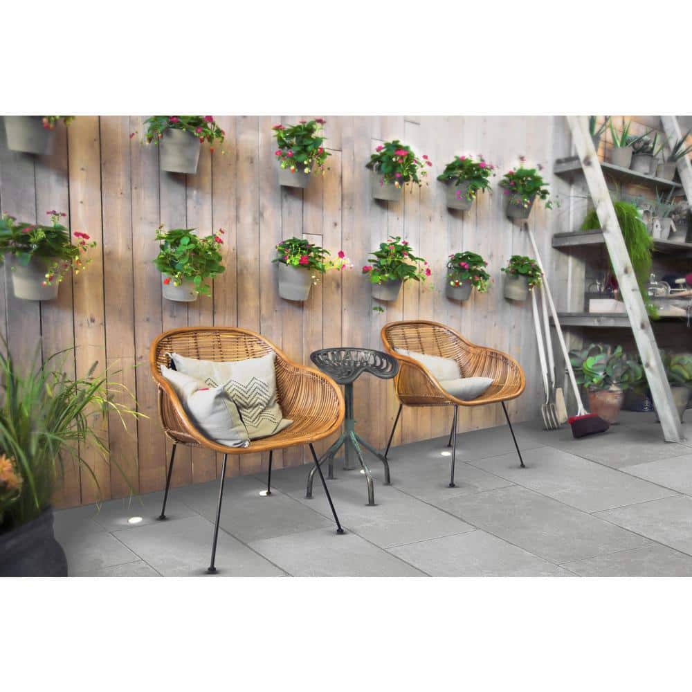 MJSI 24 in. x 16 in. x 0.75 in. Rectangle Antique Grey Porcelain Paver (12-Piece/ 32 sq. ft.)