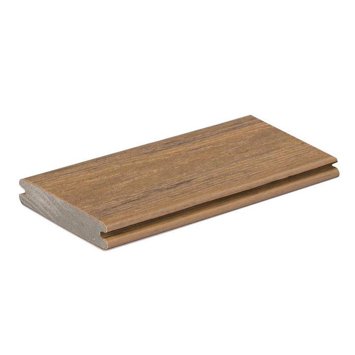 TimberTech Composite Reserve 1 in. x 6 in. x 1 ft. Grooved Antique Leather Composite Sample (Actual: 0.94 in. x 5.36 in. x 1 ft)