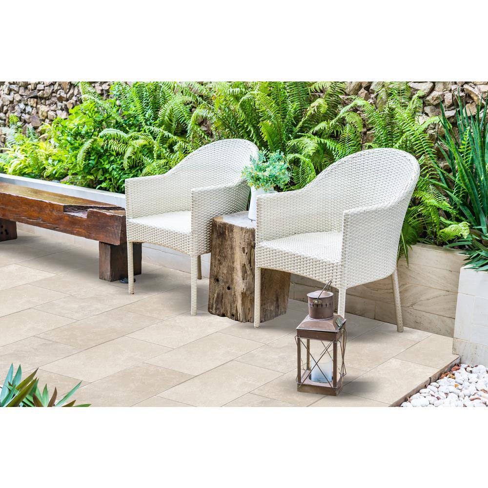 MJSI 24 in. x 16 in. x 0.75 in. Rectangle Antique Vanilla Porcelain Paver (12-Piece/ 32 sq. ft.)