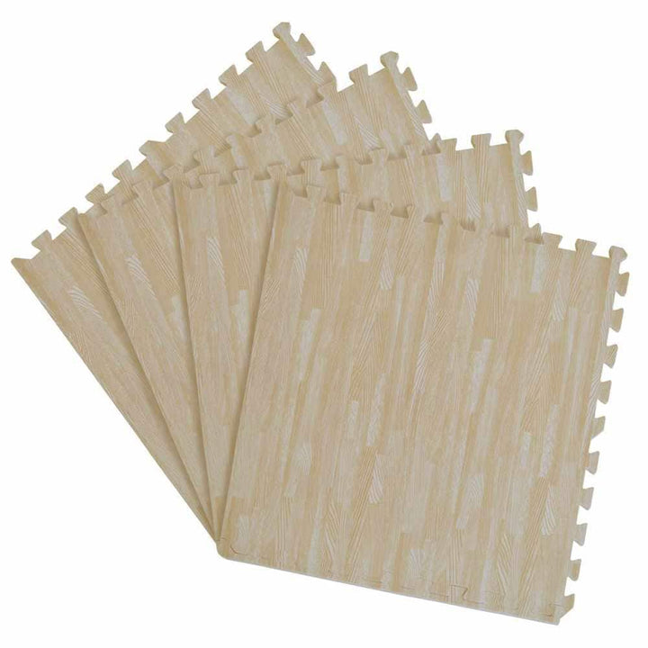Achim Interlocking Foam Tiles, 4-Pack, 24 in x 24 in, Ash Wood Look Anti-Fatigue Multipurpose Flooring