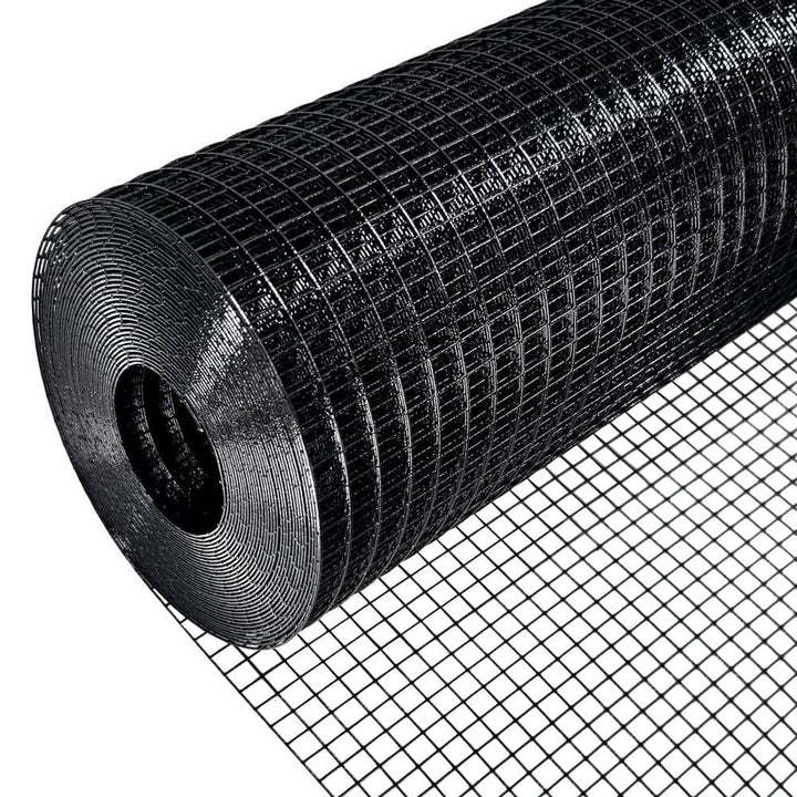 ATENGNES 48 in. x 50 ft. 19-Gauge 1/2 in. Black Vinyl Coated Hardware Cloth Welded Wire Fence Improvement and Chicken Coop