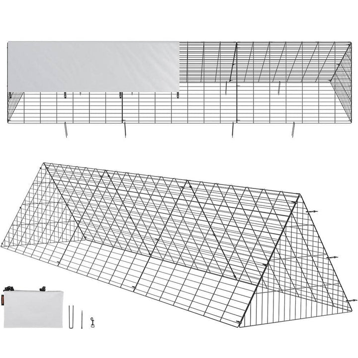 ATENGNES 118.1 in. x 28 in. x 24.2 in. Outside Portable Chicken Tunnels Fence Kit Suitable for Chickens, Ducks, Rabbits