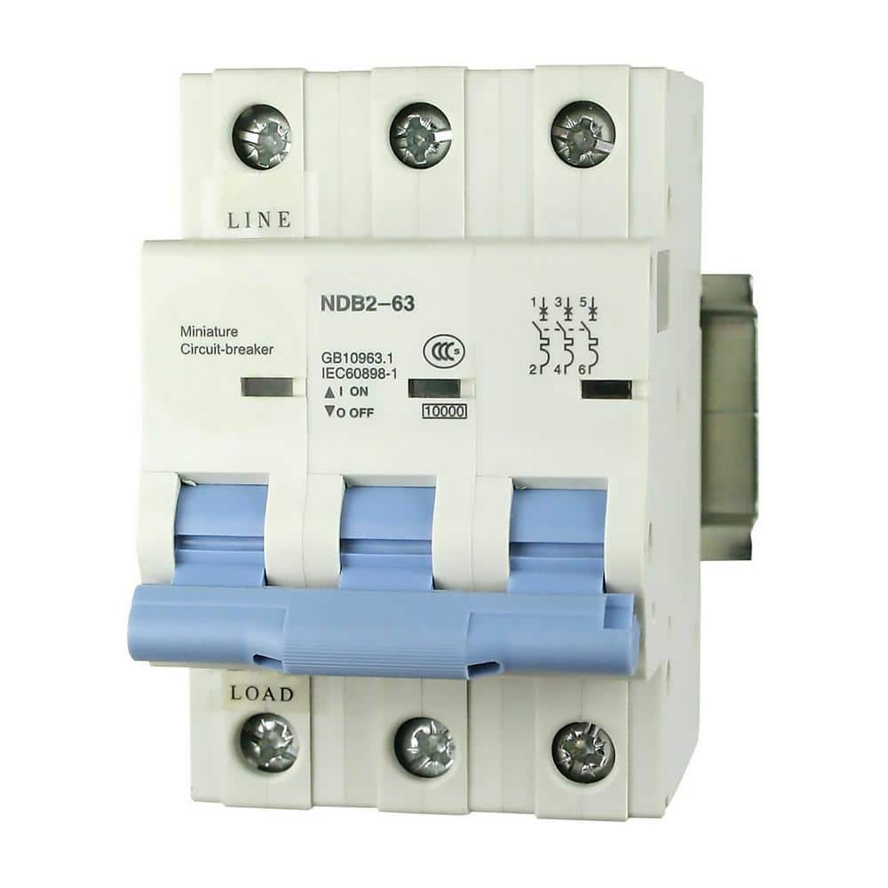 Automation Systems Interconnect 63 Amp, 480-Volt AC, 3 Pole, DIN Rail Mount Miniature Circuit Breaker, Trip Curve: C, UL1077