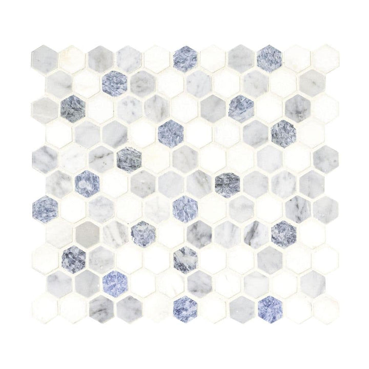 MSI Azula Hexagon 11.81 in. x 11.61 in. x 10mm Polished Marble Mesh-Mounted Mosaic Tile (9.6 sq. ft. / Case)