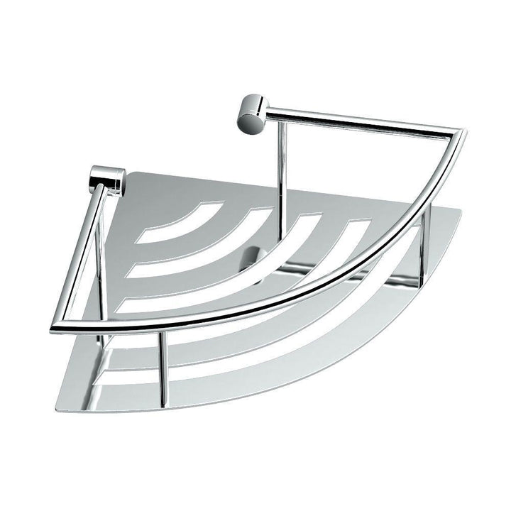 11 in. W Elegant Corner Shelf in Chrome - Super Arbor