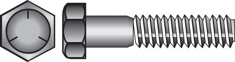 Hillman 3/8 in. Diameter x 3 in. Length Heat-Treated Zinc Steel Hex Head Cap Screw, 50-Pack