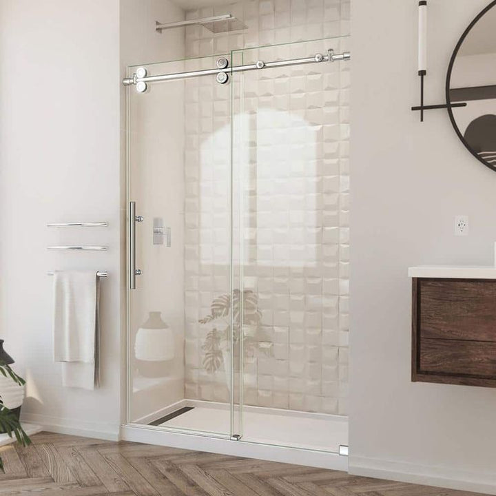 DreamLine Enigma-XO 44-48 in. W x 76 in. H Fully Frameless Sliding Shower Door in Oil Rubbed Bronze