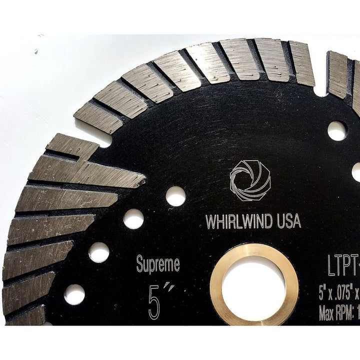 Whirlwind USA 5 in. Turbo 6-Teeth Segmented Diamond Saw Blade Granite Marble Concrete Cutting