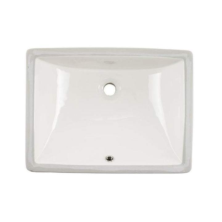 Wells 20 in. x 15 in. x 6 in. Rectangular Vitreous Ceramic Lavatory Single Bowl Undermount Bath Sink in White