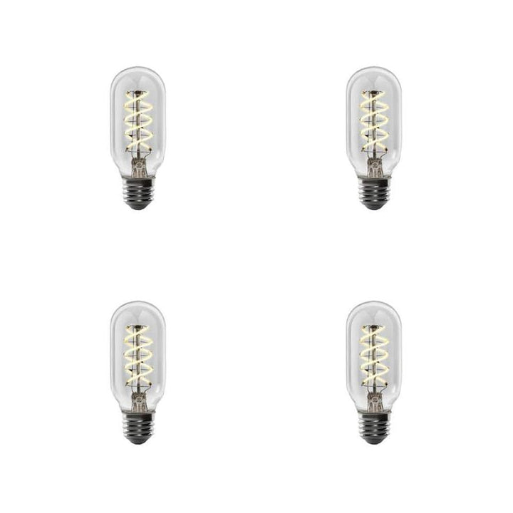 Feit Electric 40-Watt Equivalent T14 Dimmable LED Clear Glass Vintage Edison Light Bulb With Spiral Filament Warm White (4-Pack)