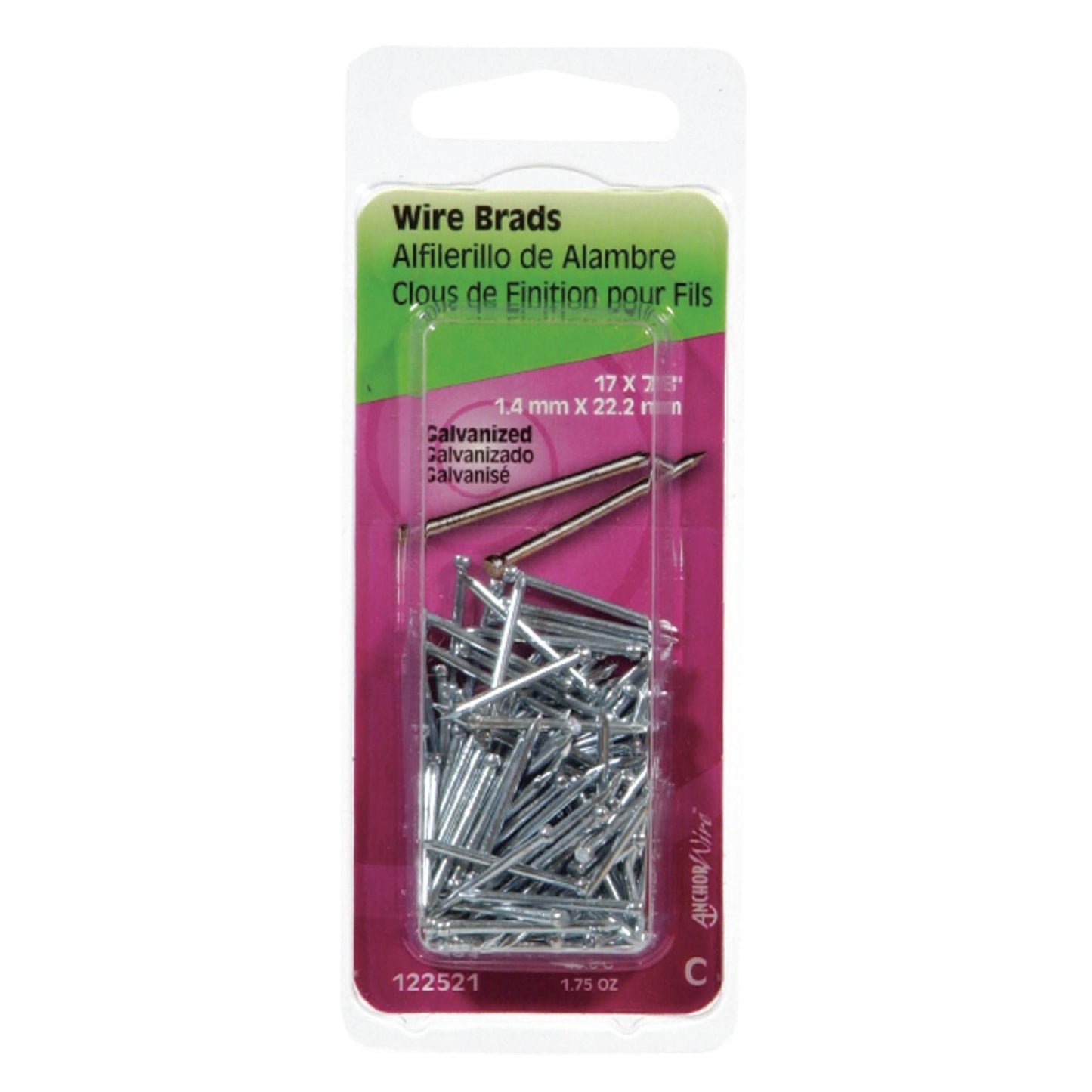Hillman 17 Ga x 7/8 in. Galvanized Steel Brad Nails, 1-Pack (1.75 oz)