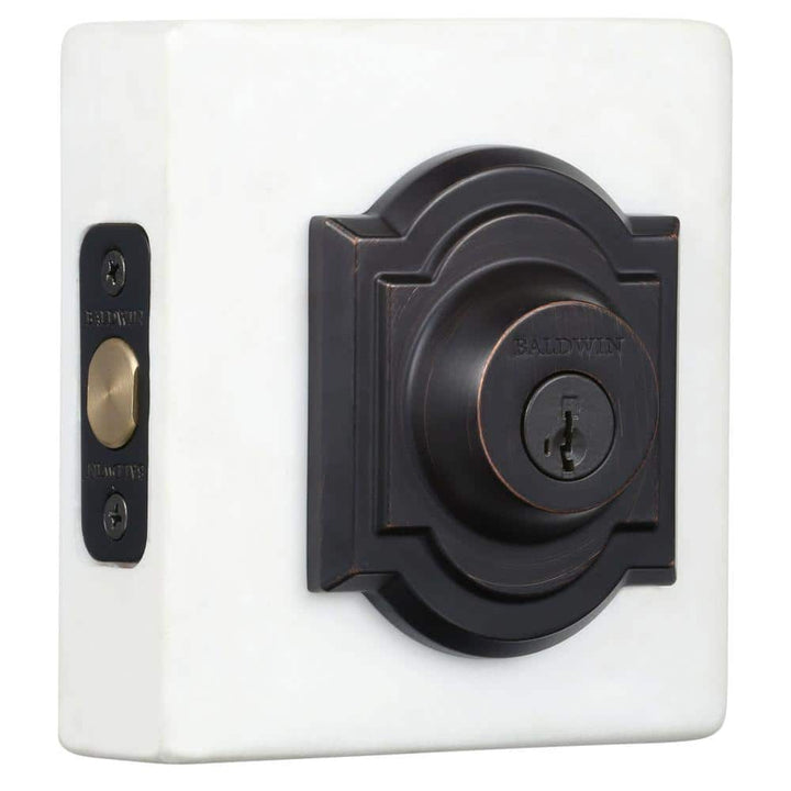 Baldwin Prestige Single Cylinder Venetian Bronze Arched Deadbolt with SmartKey Security